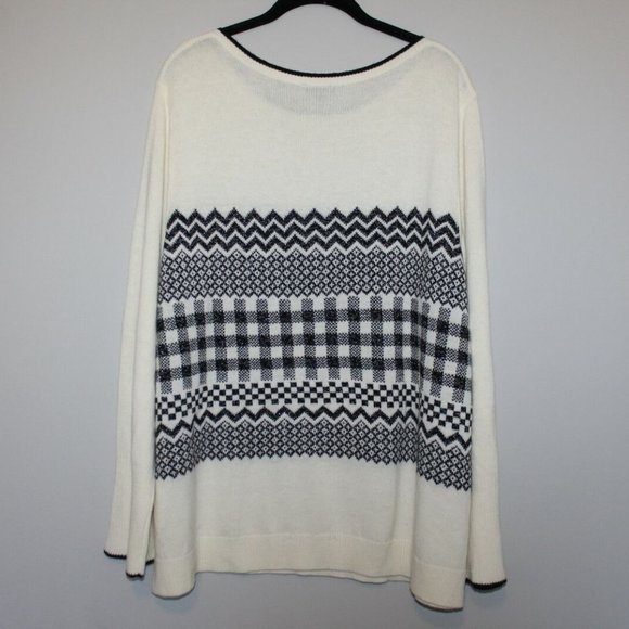 Talbots Fair Isle Lurex Wool Blend Sweater HW9427 - Picture 5 of 9